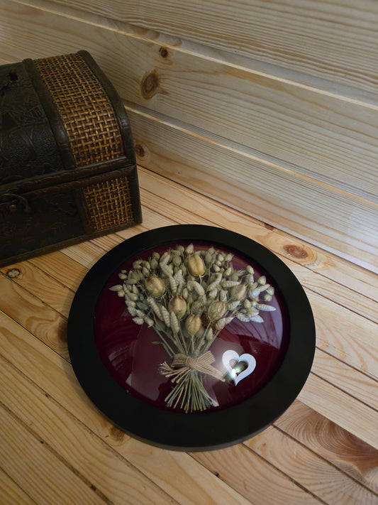 G005 Tablou decorativ, realizat manual cu flori naturale conservate