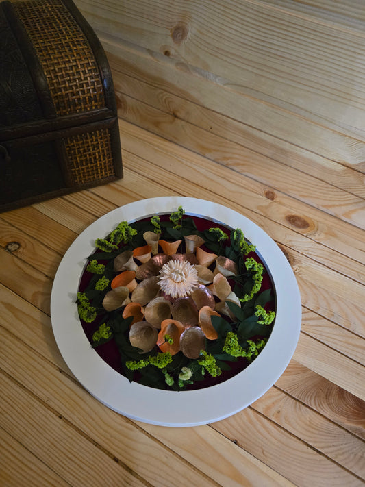 G009 Tablou decorativ cu flori naturale conservate, realizat manual