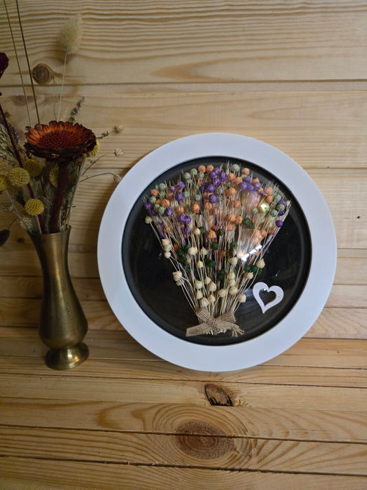 G010 Tablou decorativ cu flori naturale conservate, realizat manual