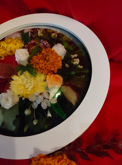 D011 Tablou rotund cu flori criogenate