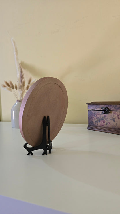 D039 Tablou oval cu flori naturale conservate – eleganță în detalii