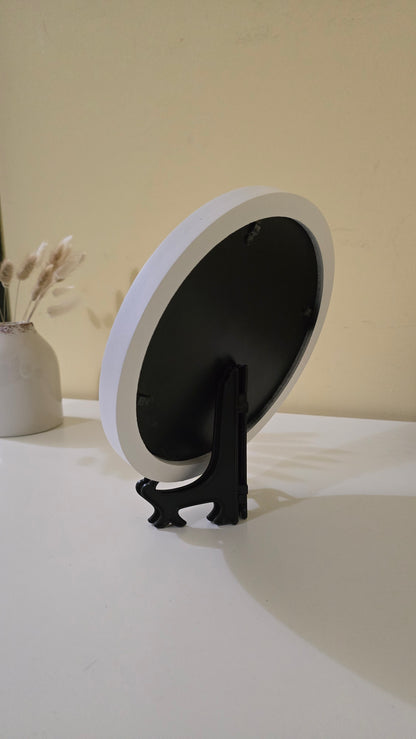 D011 Tablou rotund realizat manual cu flori naturale criogenate