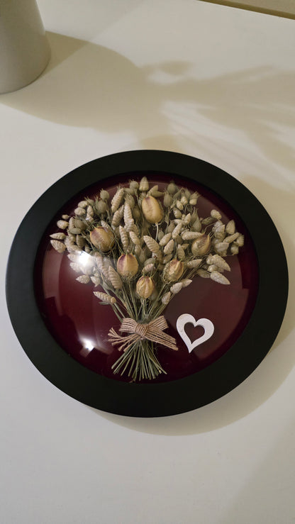 G005 Tablou decorativ, realizat manual cu flori naturale conservate