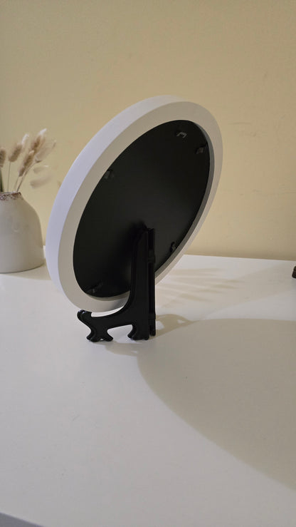 G007 Tablou rotund realizat manuala cu flori naturale conservate