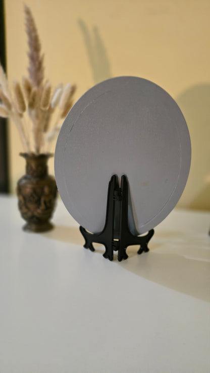 D035 Tablou oval cu flori naturale conservate – eleganță în detalii