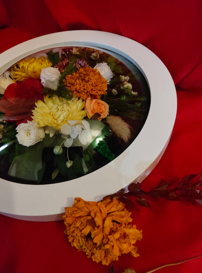 D011 Tablou rotund cu flori criogenate