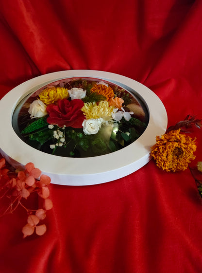 D011 Tablou rotund cu flori criogenate