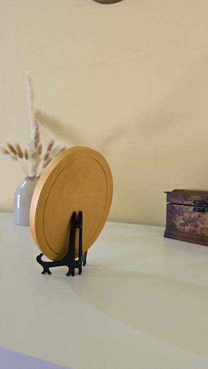 D032 Tablou oval cu flori naturale conservate – eleganță în detalii