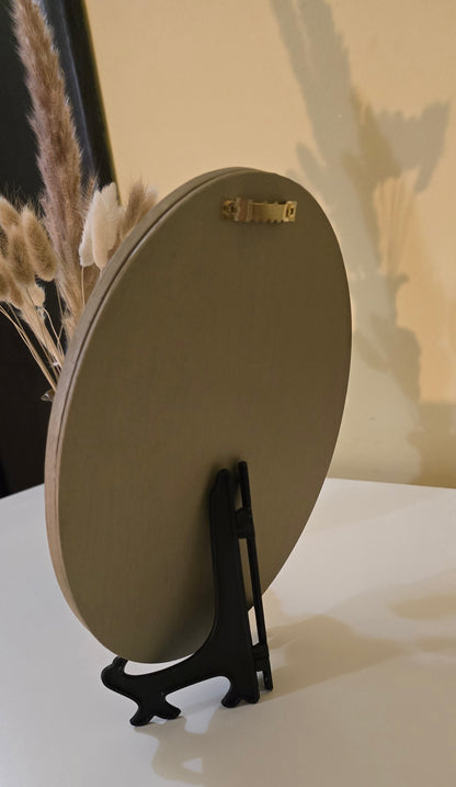 G014 Tablou oval cu flori naturale conservate