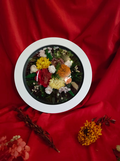 D011 Tablou rotund cu flori criogenate