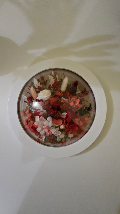 D044 Tablou floral rotund cu trandafiri – flori naturale criogenate