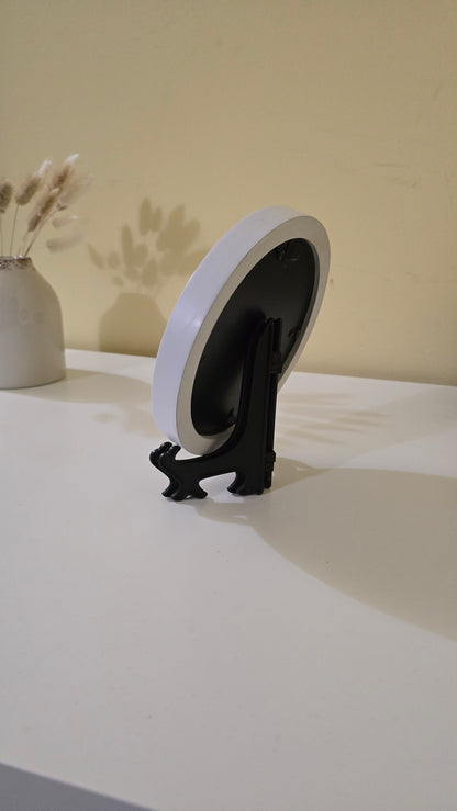 G002 Tablou rotund realizat manual cu flori naturale conservate
